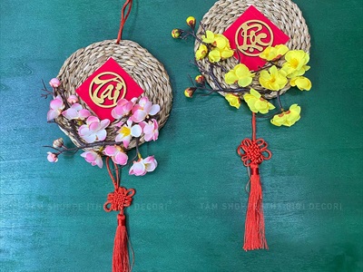 Vòng treo cửa Tết Lục Bình Mai Đào [3 Kiểu] ĐK16cm VTC-T-50